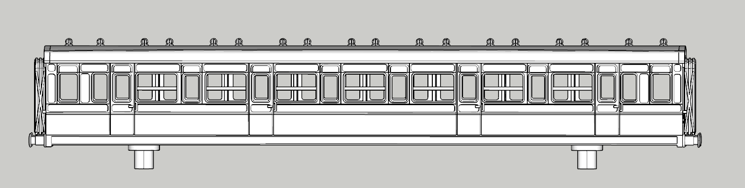 (image for) LSWR Panelled 8 cmpt Corridor Third - d21